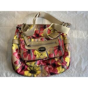 TYLER RODAN Flower Print Medium Zipper Pockets Crossbody Purse